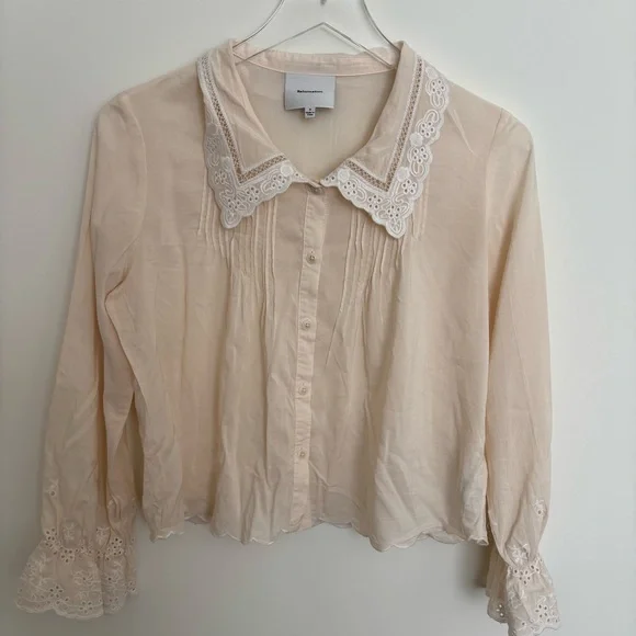 Reformation Striped Long Sleeve Crop Top - Picture 2 of 5